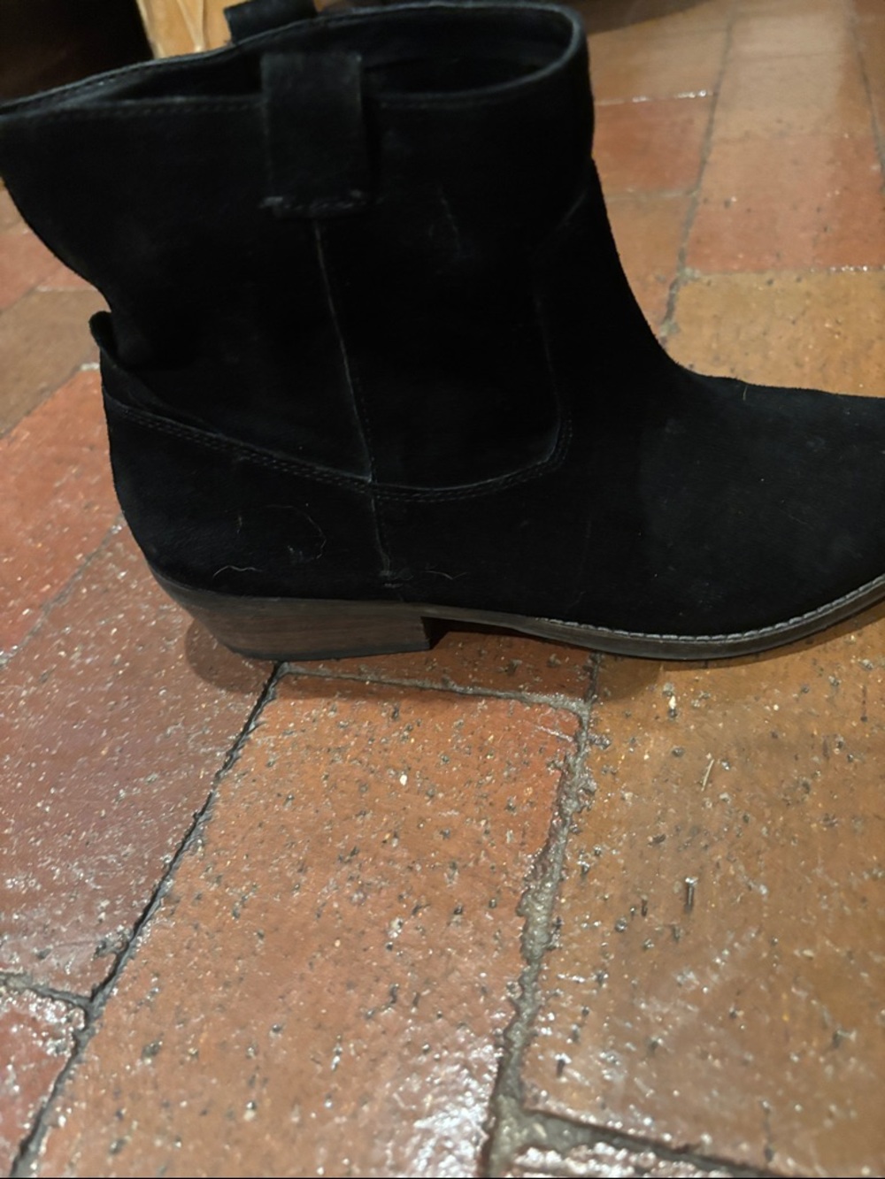 Dolce Vita Black Suede Ankle Bootie with Low Heel